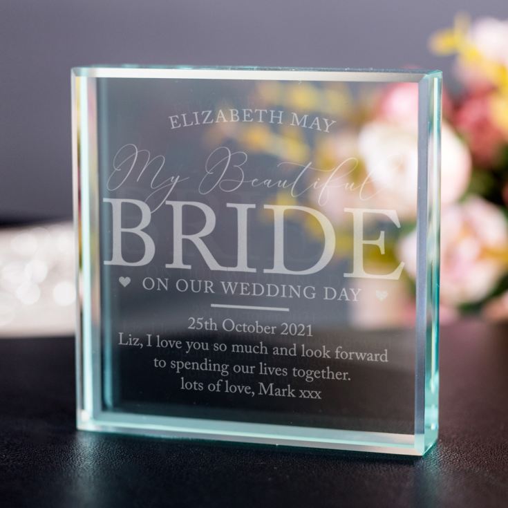 Personalised Bride Glass Keepsake product image