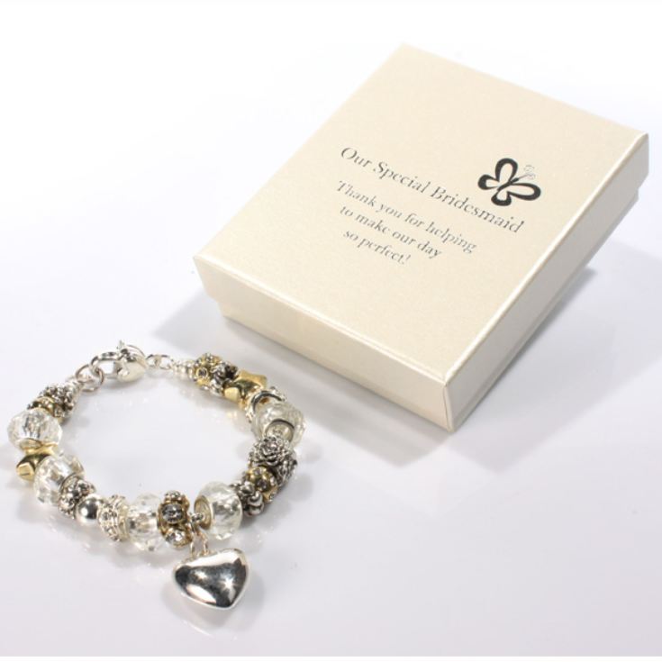 Bridesmaids Amore Silver/Gold Bead Charm Bracelet product image