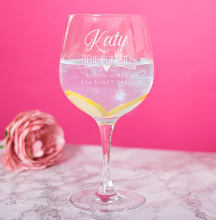 Personalised Bridesmaid Gin Glass The Gift Experience