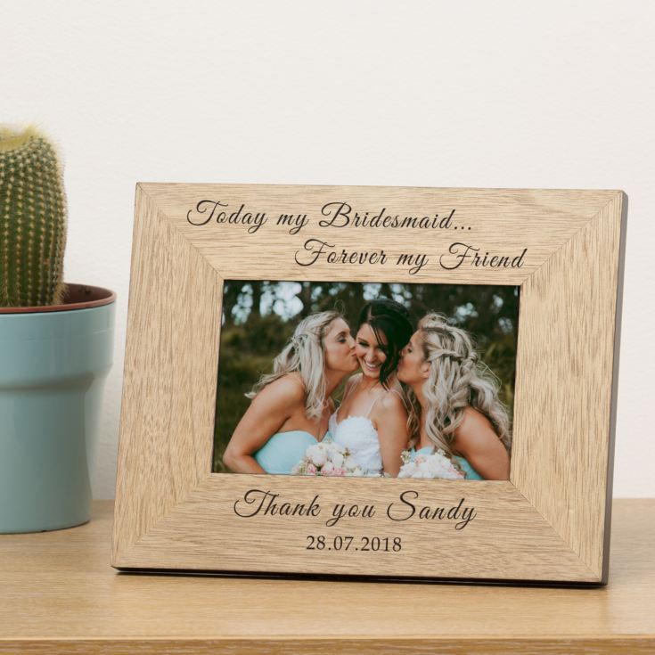 Bridesmaid Personalised Wooden Photo Frame 7x5 product image