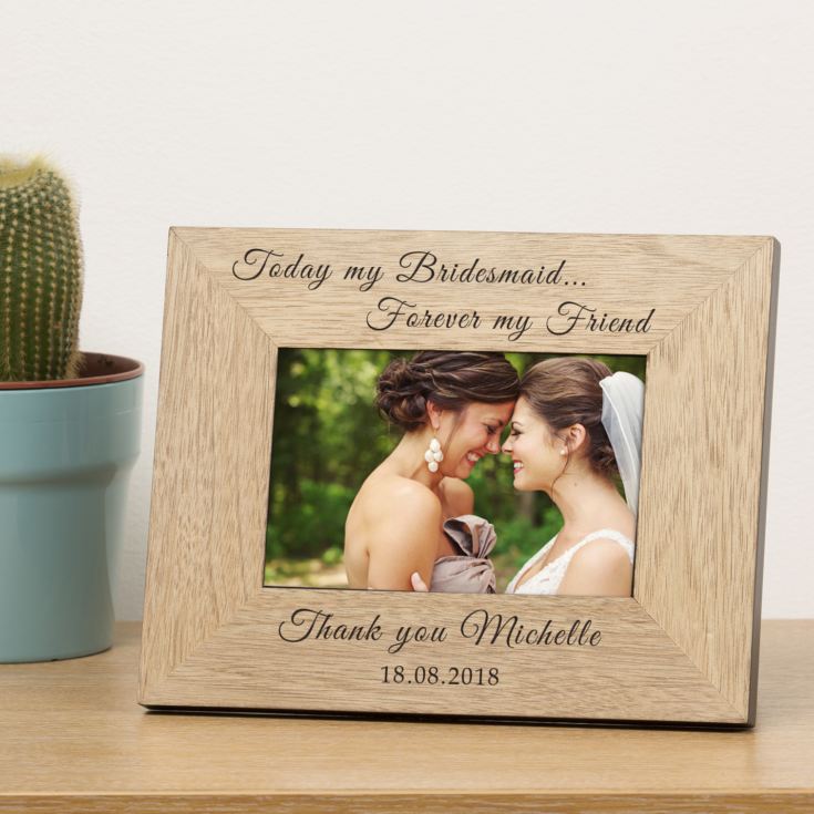 Bridesmaid Personalised Wooden Photo Frame 7x5 product image