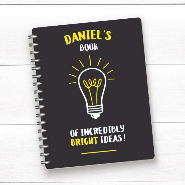 Personalised Bright Ideas Light Bulb A5 Notebook product image
