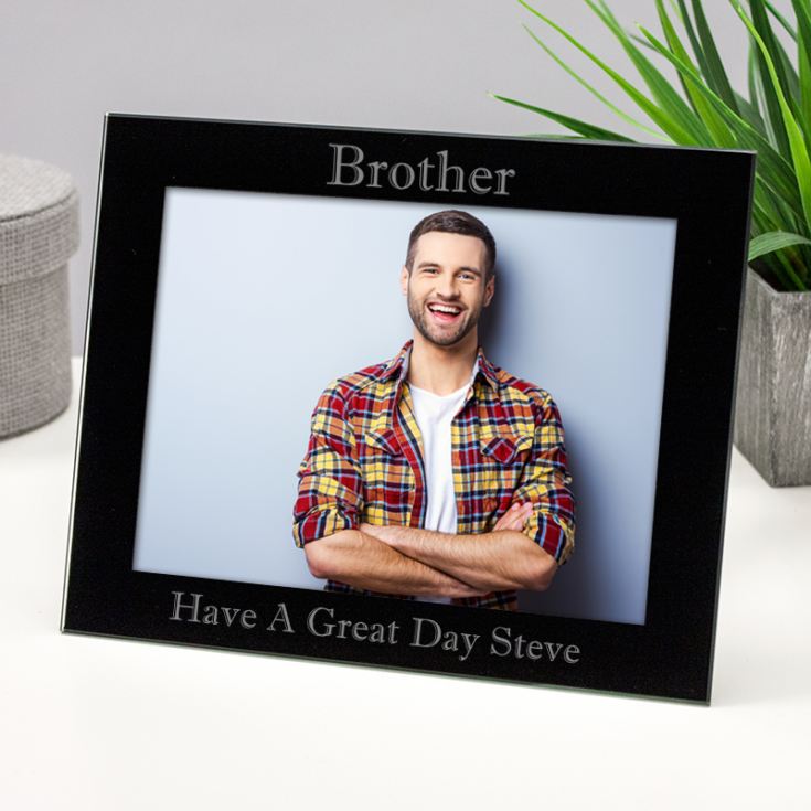 Personalised Brother Black Glass Photo Frame product image