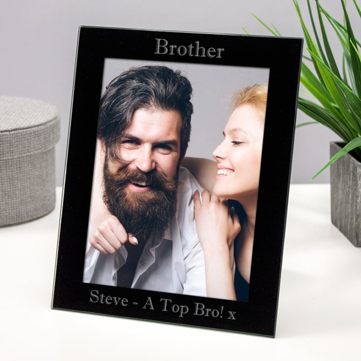 Personalised Brother Black Glass Photo Frame product image