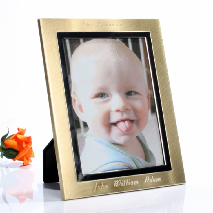 Brushed Gold Effect Engraved Frame product image