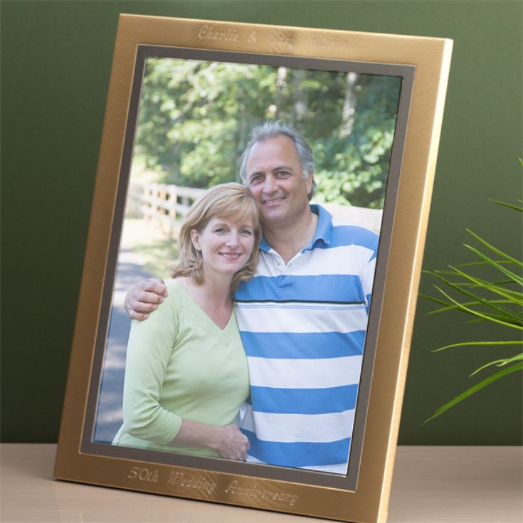 Brushed Gold Effect Engraved Frame product image