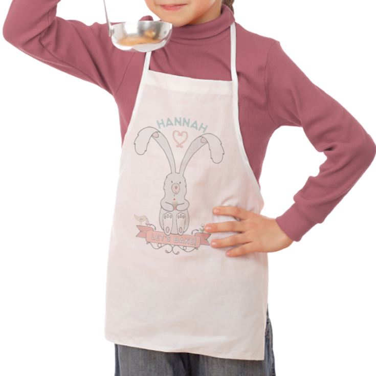 Personalised Bunny Let's Bake Children's Apron product image