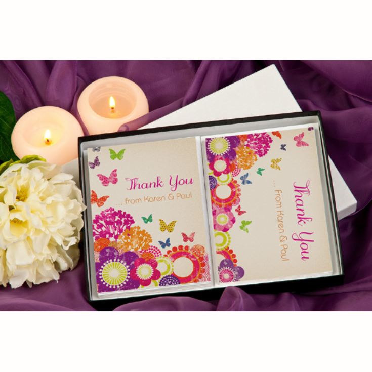 Butterfly & Flowers Personalised Thank You Stationery product image