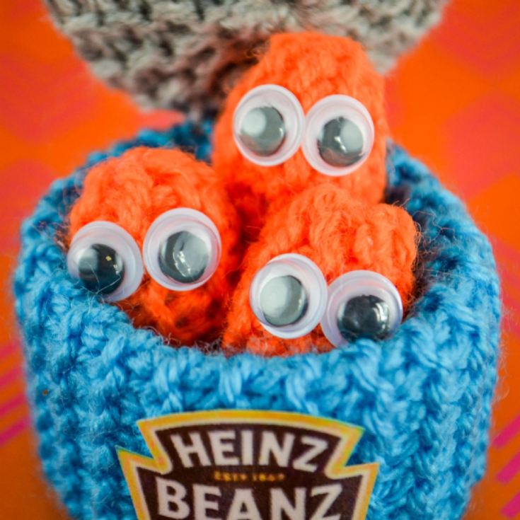 Hand Knitted Baked Beans Can with Individual Beans product image