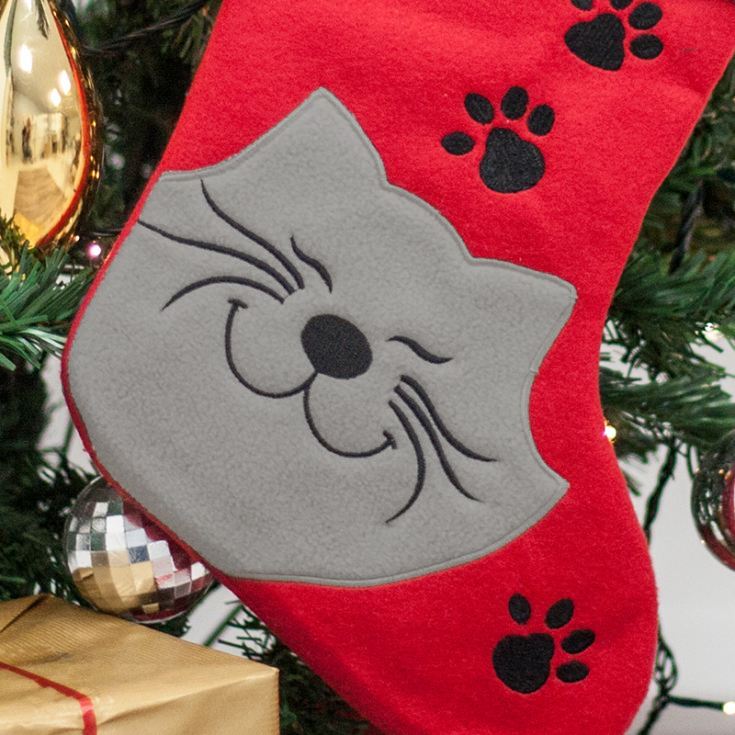 Personalised Embroidered Luxury Cat Stocking product image