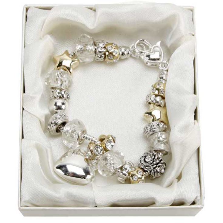 Bridesmaids Amore Silver/Gold Bead Charm Bracelet product image