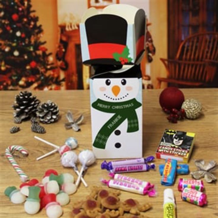Personalised Snowman Sweetie Box product image