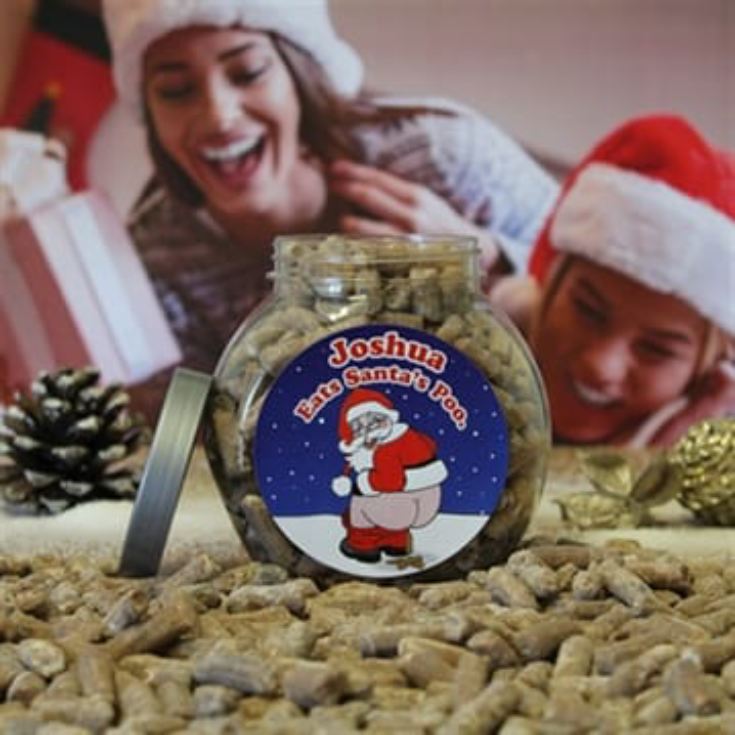 Personalised Jar of Santa's Christmas Poo Sweets product image