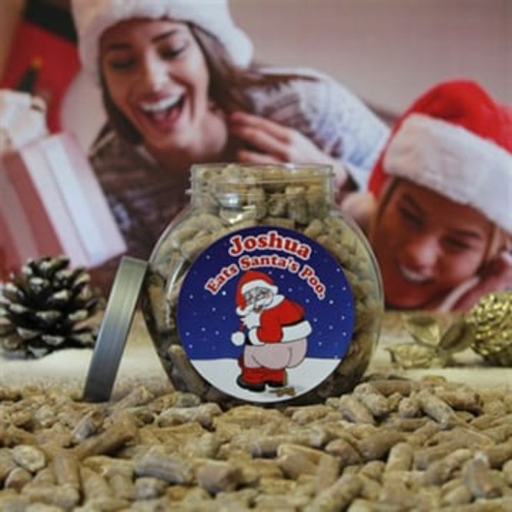 Personalised Jar of Santa's Christmas Poo Sweets product image