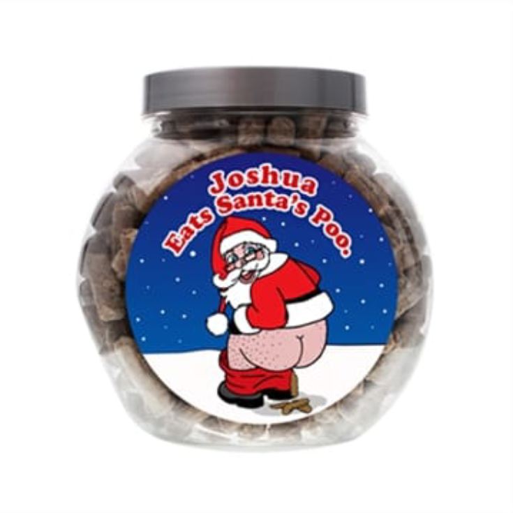Personalised Jar of Santa's Christmas Poo Sweets product image