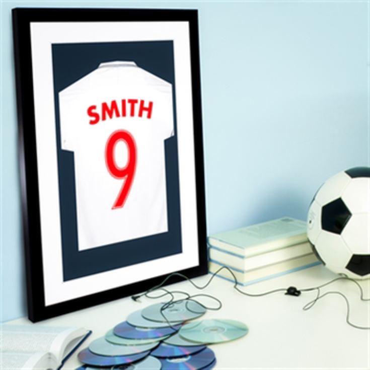 Personalised England Football Shirt Framed Print product image