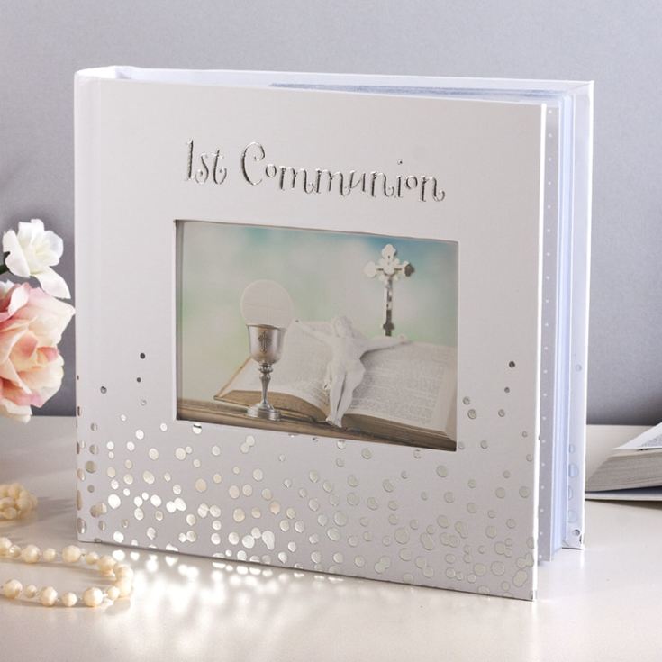 Personalised Bless This Child 1st Communion Silver Dots Album product image