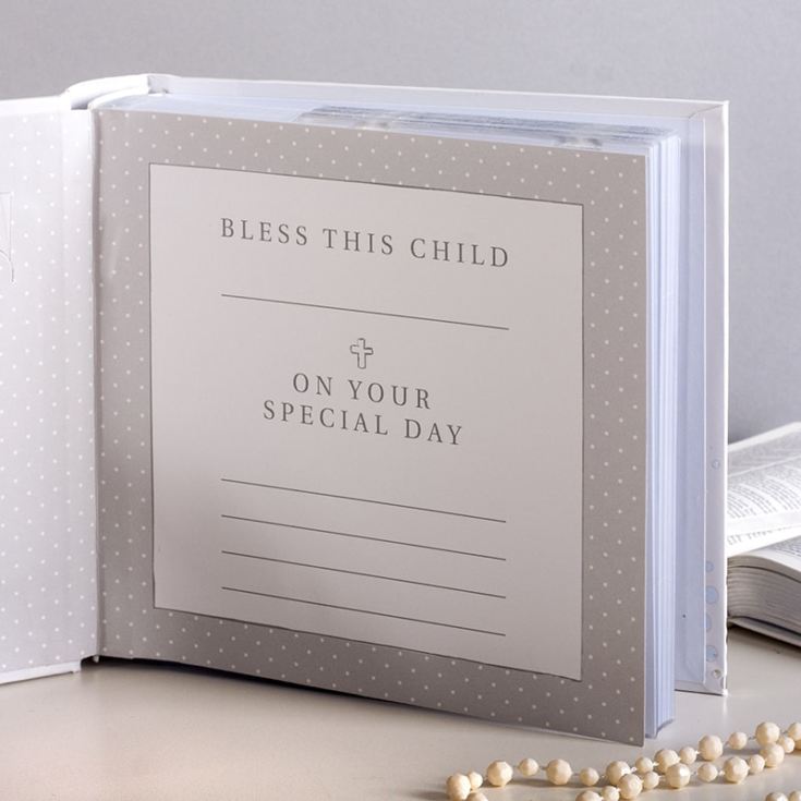 Personalised Bless This Child 1st Communion Silver Dots Album product image