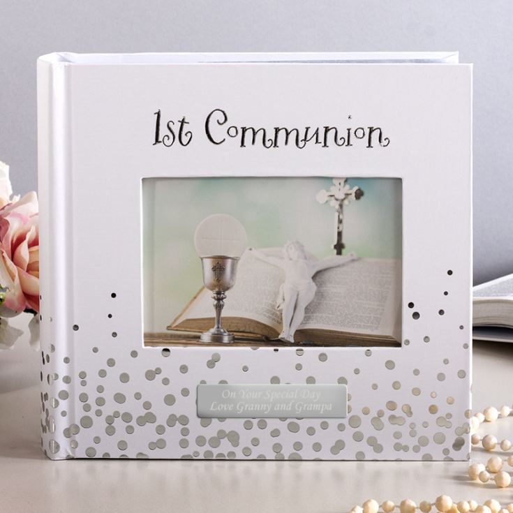 Personalised Bless This Child 1st Communion Silver Dots Album product image