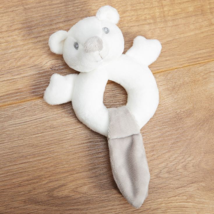 Bambino White Plush Teddy Bear Rattle product image