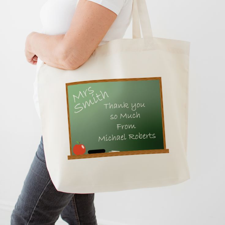 Personalised Teacher Shopping Bag - Chalkboard Design product image