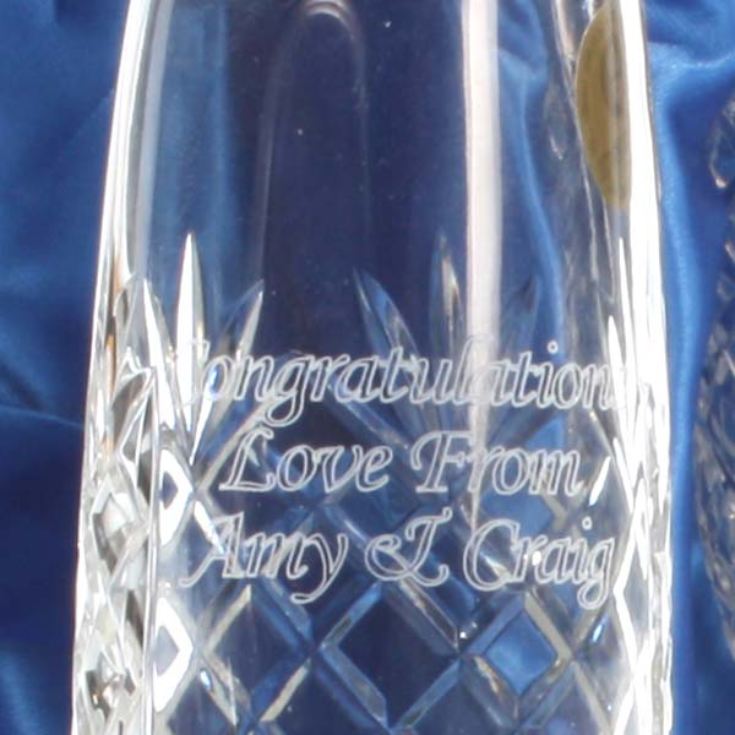 Pair of Personalised  Cut Crystal Champagne Flutes product image