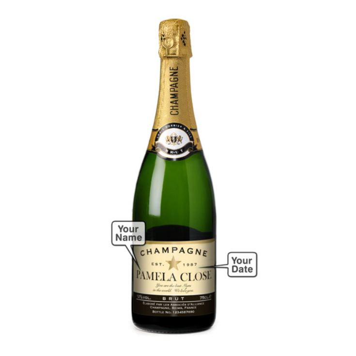 Champagne with Personalised Label and Flutes Gift Set product image