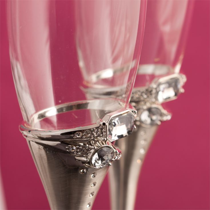 Personalised Pair Of Luxury Rings Champagne Flutes The Gift Experience