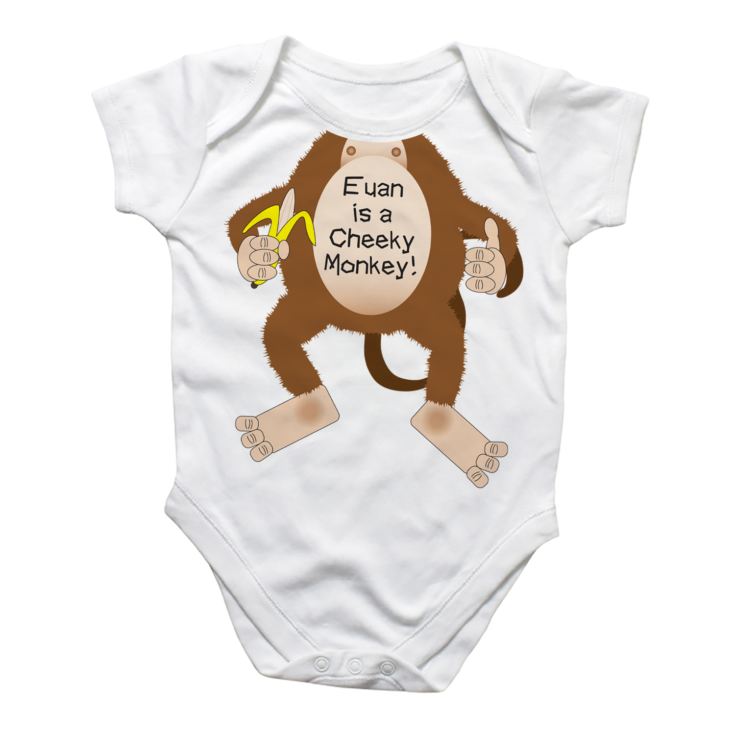 Personalised Cheeky Monkey Baby Grow product image