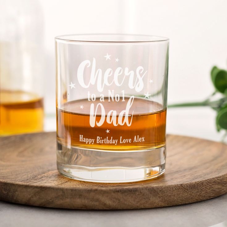 Personalised No1 Dad Whisky Tumbler product image