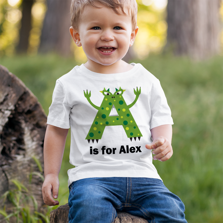 Personalised Children's Alphabet Monster T-Shirt product image