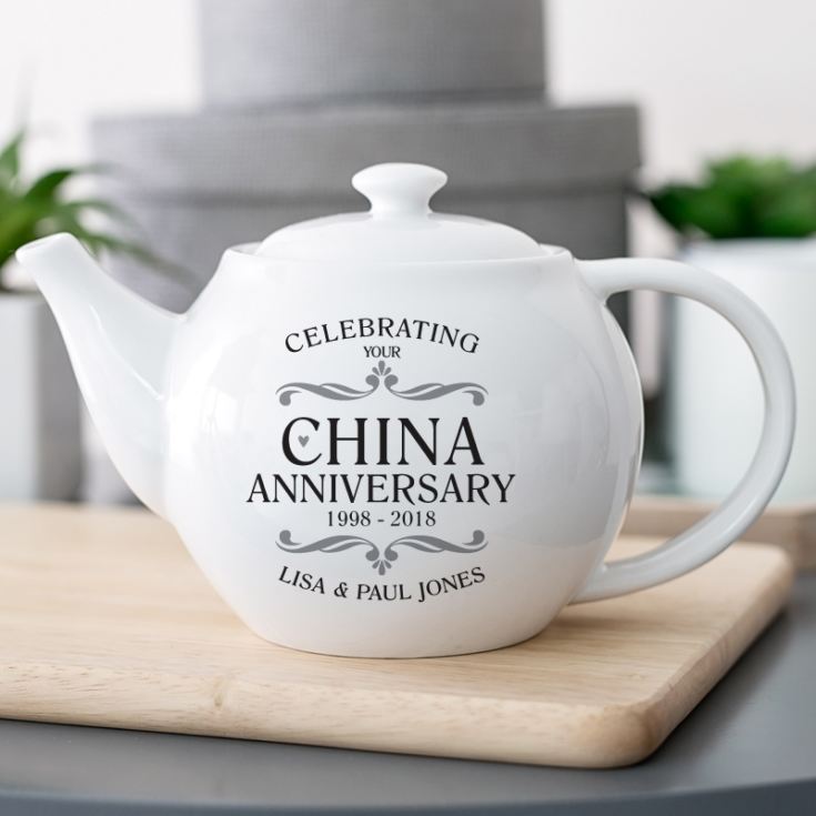 Personalised China  Wedding  Anniversary  Teapot The Gift  