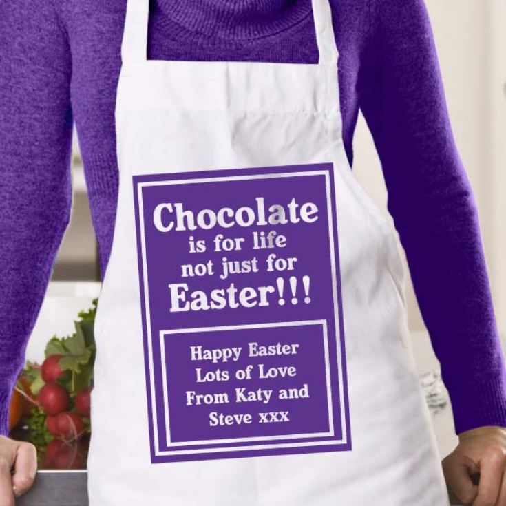 Chocolate is for life Personalised Easter Apron product image