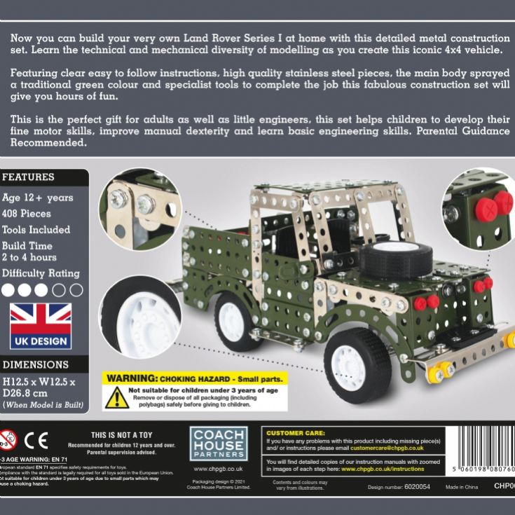 Land Rover Model Metal Construction Set product image