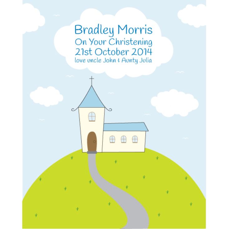 Personalised Boys Christening Framed Print The Gift Experience