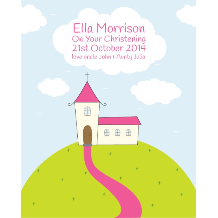 Personalised Girls Christening Framed Print The Gift Experience