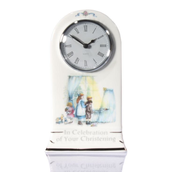 Personalised Christening Bone China Mantel Clock product image