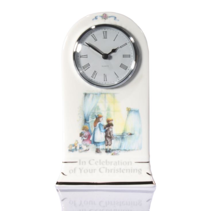 Personalised Christening Bone China Mantle Clock The Gift Experience