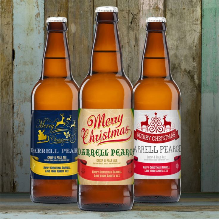 Personalised Beer Triple Pack Christmas Design The Gift Experience