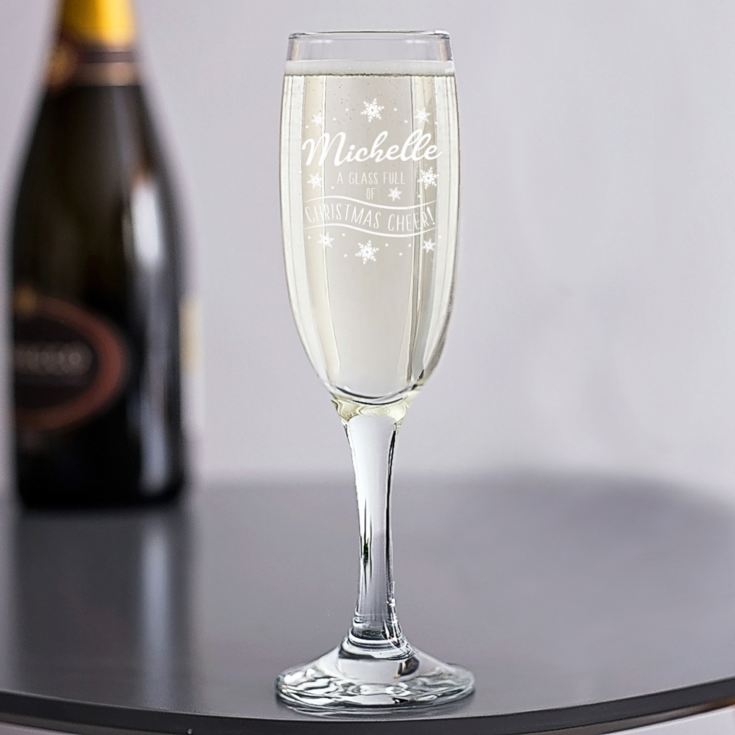 Personalised Christmas Cheer Champagne Flute product image