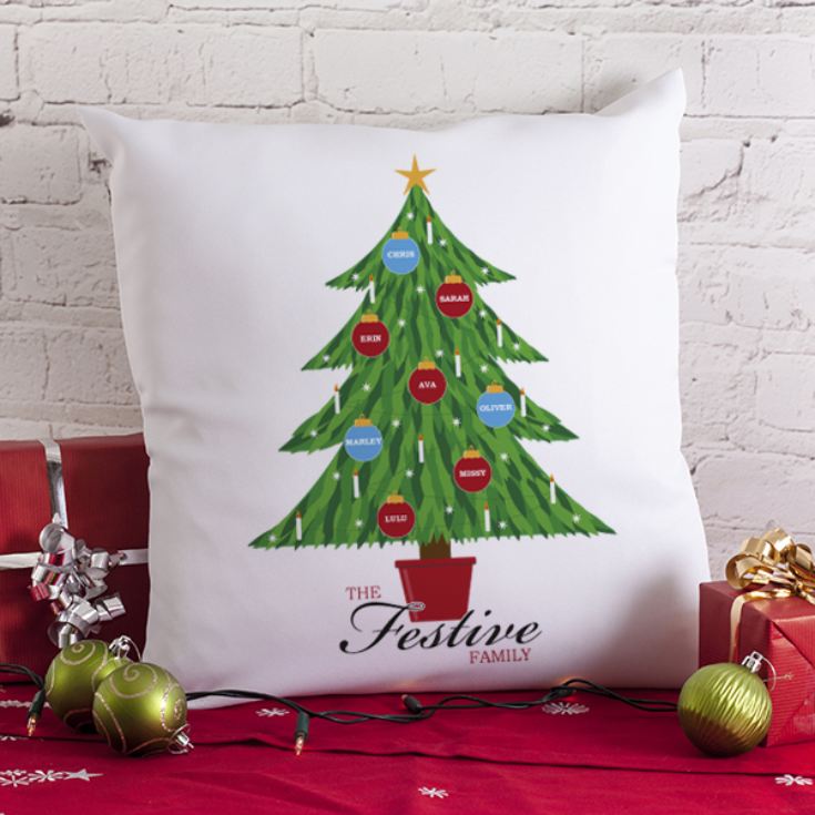 Christmas Family Tree Personalised Cushion The Gift Experience