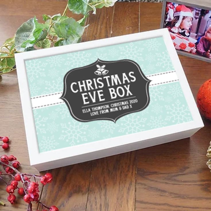 Personalised White Wooden Christmas Eve Box product image