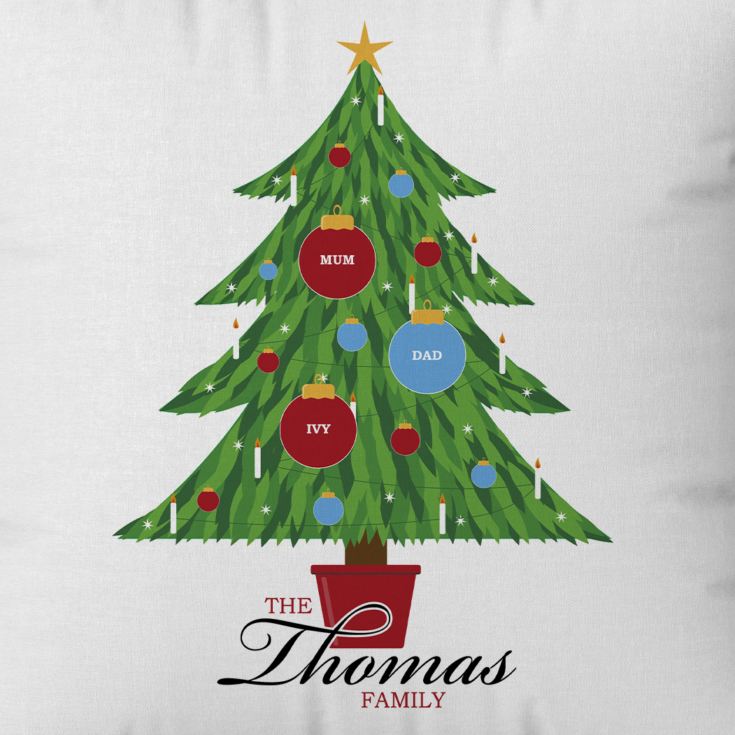 Christmas Family Tree Personalised Cushion product image