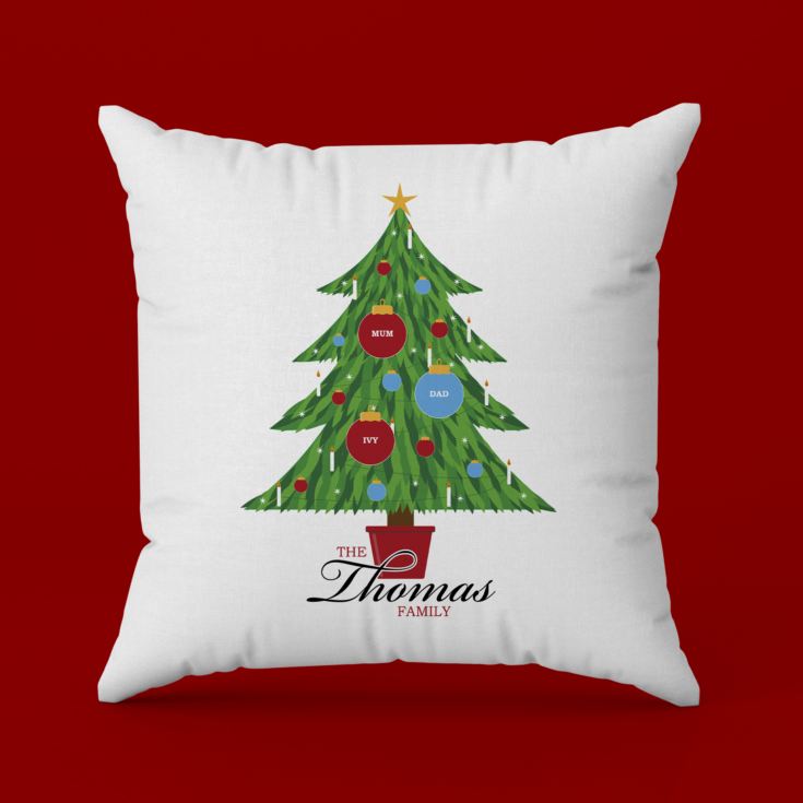 Christmas Family Tree Personalised Cushion product image