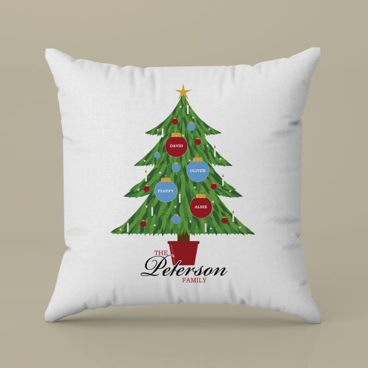 Christmas Family Tree Personalised Cushion product image