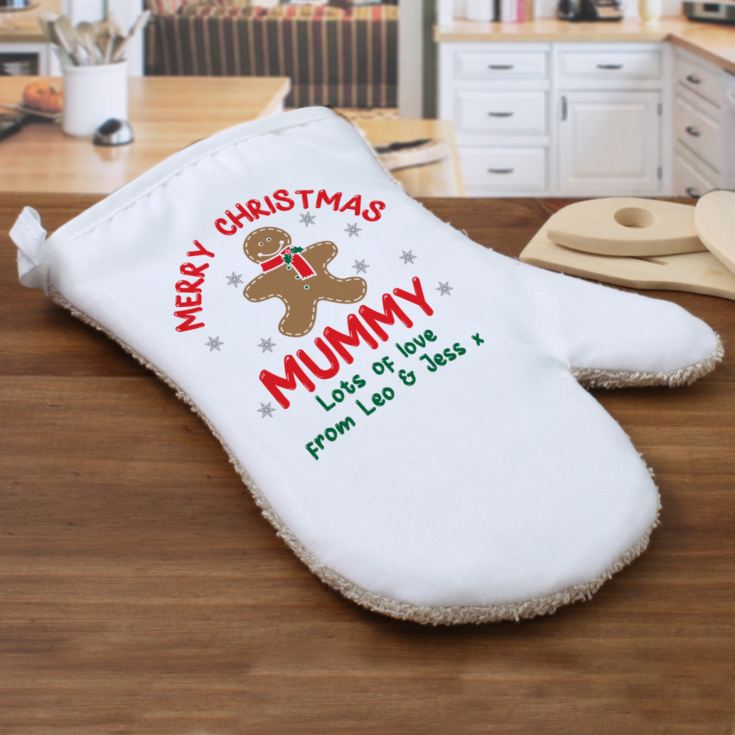 Personalised Christmas Gingerbread Man Oven Glove product image