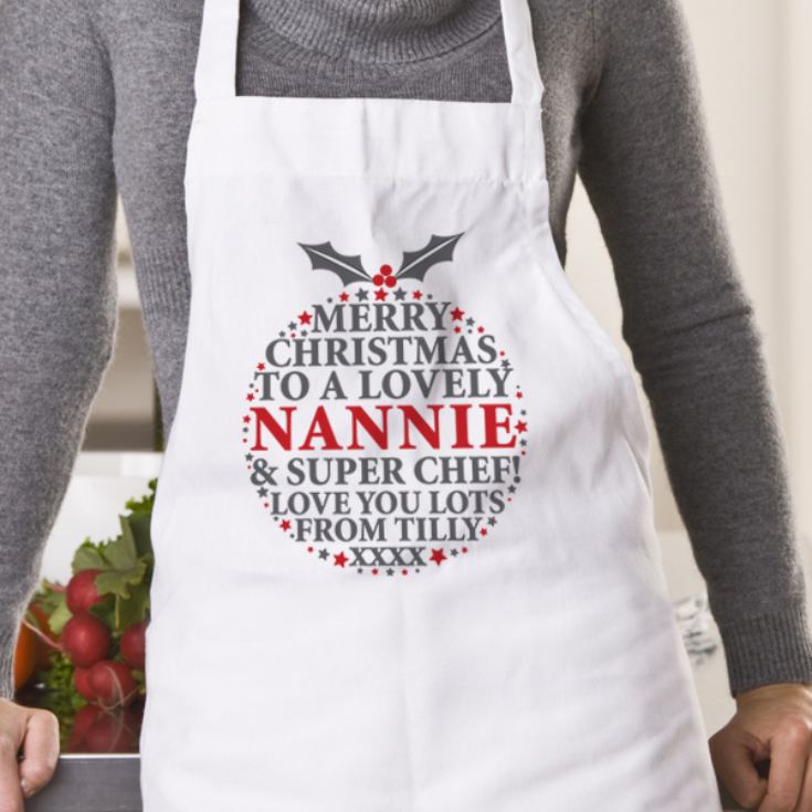 Personalised Christmas Pudding Message Apron product image