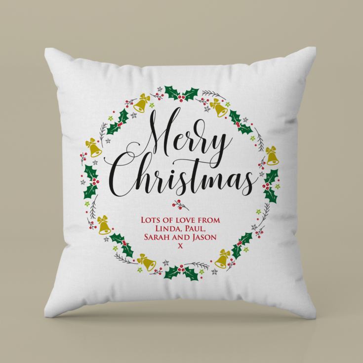 Personalised Christmas Wreath Cushion product image