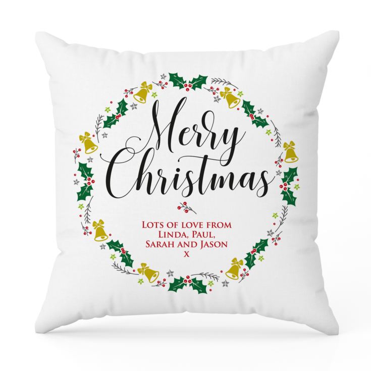 Personalised Christmas Wreath Cushion product image