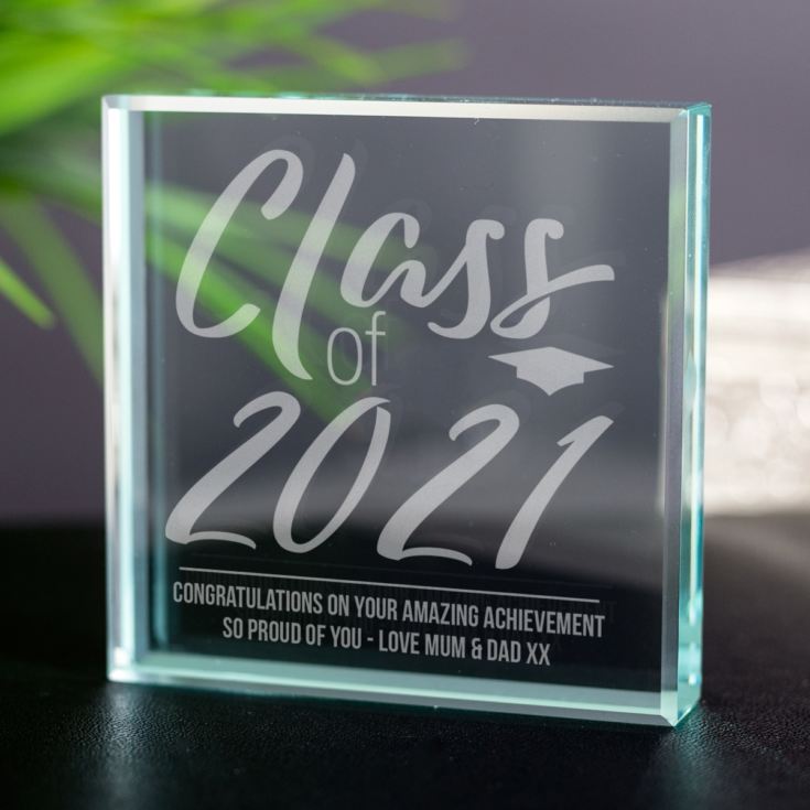 Personalised Class Of Graduation Glass Keepsake The Gift Experience